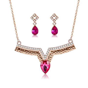 New Design Red Diamond Wedding Jewelry Set